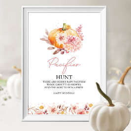 Pumpkin Fall Baby Shower Nappar Hunt-tecken Poster