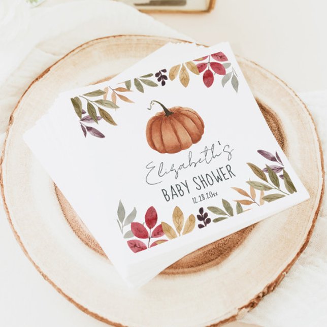 Pumpkin Fall Baby Shower Pappersservett (Skapare uppladdad)