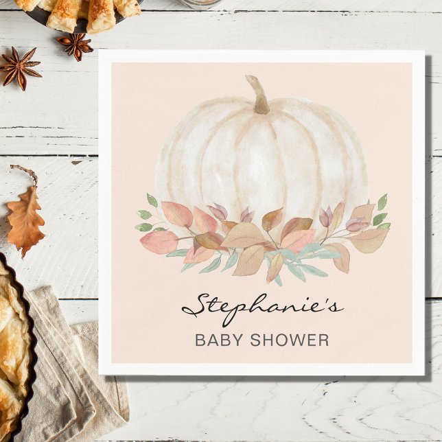 Pumpkin Fall Baby Shower Pappersservett (Skapare uppladdad)