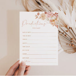 Pumpkin Fall Baby Shower Predication Game Card Inbjudningar