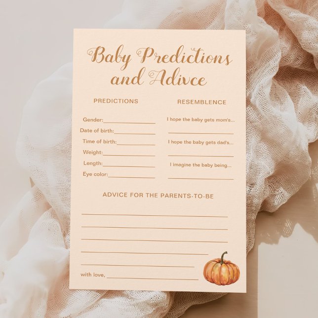 Pumpkin Fall Baby Shower Predictions-råd spel (Skapare uppladdad)