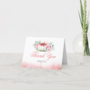 Pumpkin Fall Baby Shower ro Guld Tack Kort