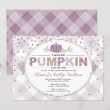 Pumpkin-fall-babydusch gingham-konfetti-lila