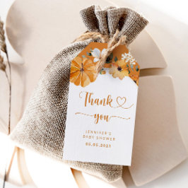 Pumpkin-fall-babydusch tack för märkrn presentetikett