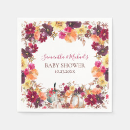 Pumpkin Fall Blommigt Baby Shower Pappersservett