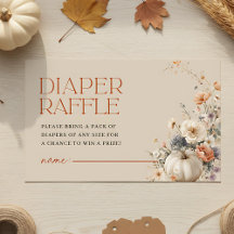 Pumpkin Fall Blommigt Baby Shower Raffle