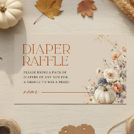 Pumpkin Fall Blommigt Baby Shower Raffle Tilläggskort