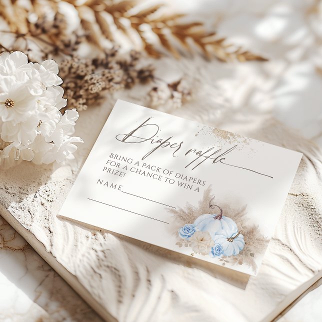 Pumpkin Fall blommigt & Pampas Baby Shower-bladet Tilläggskort (Skapare uppladdad)