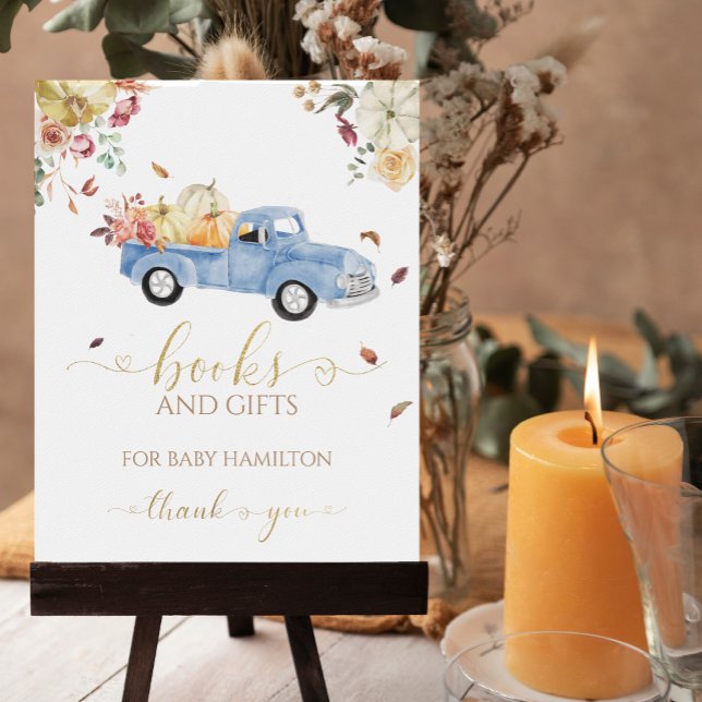 Pumpkin Fall Bokar för Baby Sign Poster (Skapare uppladdad)