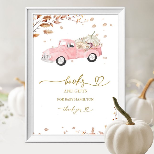 Pumpkin Fall Bokar för Baby Sign Poster (Skapare uppladdad)