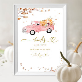 Pumpkin Fall Bokar för Baby Sign Poster