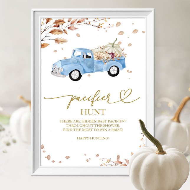 Pumpkin Fall Boy Shower Nappar Hunt-tecken Poster (Skapare uppladdad)