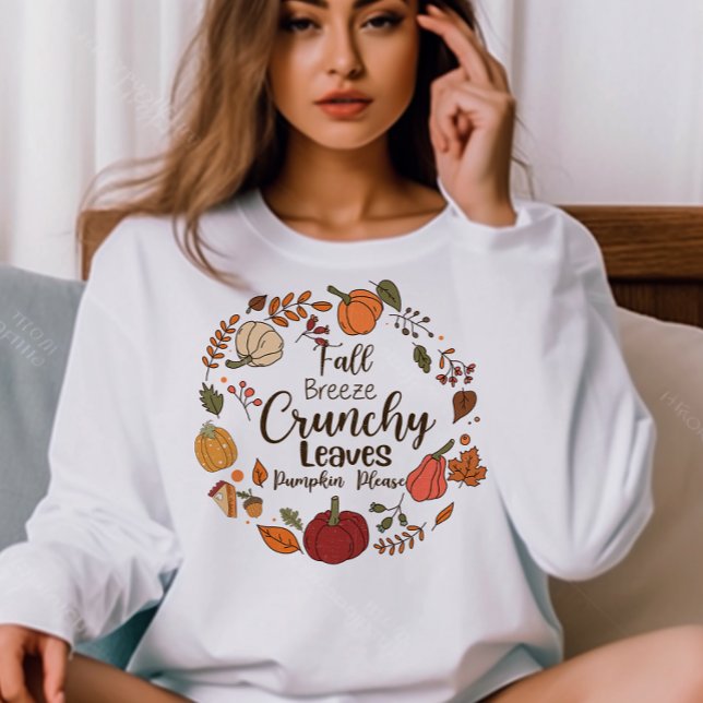 PUMPKIN FALL BREEZE CRUNCHY LÖV PUMPKIN BE T SHIRT (Skapare uppladdad)