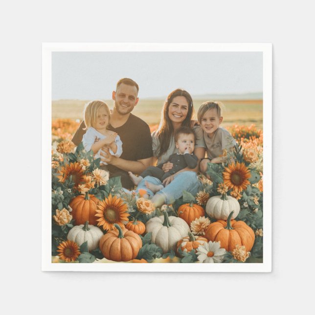 Pumpkin Fall Design för personlig-familjen Pappersservett (Framsidan)