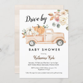 Pumpkin Fall Drive by Baby Shower-inbjudan Inbjudningar