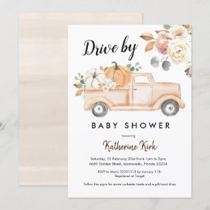 Pumpkin Fall Drive by Baby Shower-inbjudan Inbjudningar