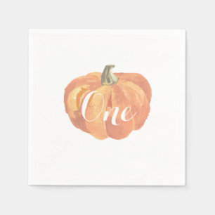 Pumpkin Fall First Födelsedagsfest Napkin Pappersservett