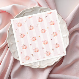 Pumpkin Fall Floral Girl Baby Shower Pappersservett