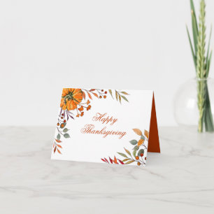 Pumpkin Fall foliage Thanksgiving Company Card Kort