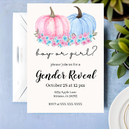 Pumpkin Fall Gender Reveal-inbjudan Inbjudningar