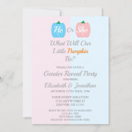 Pumpkin Fall Gender Reveal Inbjudningar