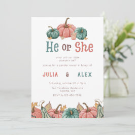 Pumpkin Fall Gender Reveal Party-inbjudan Inbjudningar
