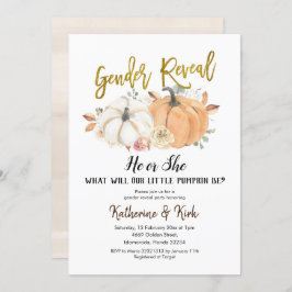 Pumpkin Fall Gender Reveal Party-inbjudan Inbjudningar