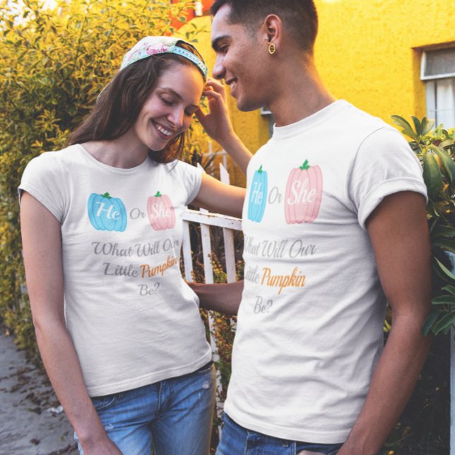 Pumpkin Fall Gender Reveal T Shirt (Skapare uppladdad)