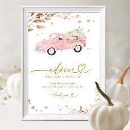 Pumpkin Fall Girl Baby Shower Advice & Önskemål Si Poster