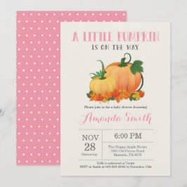 Pumpkin Fall Girl Baby Shower-inbjudningskort Inbjudningar