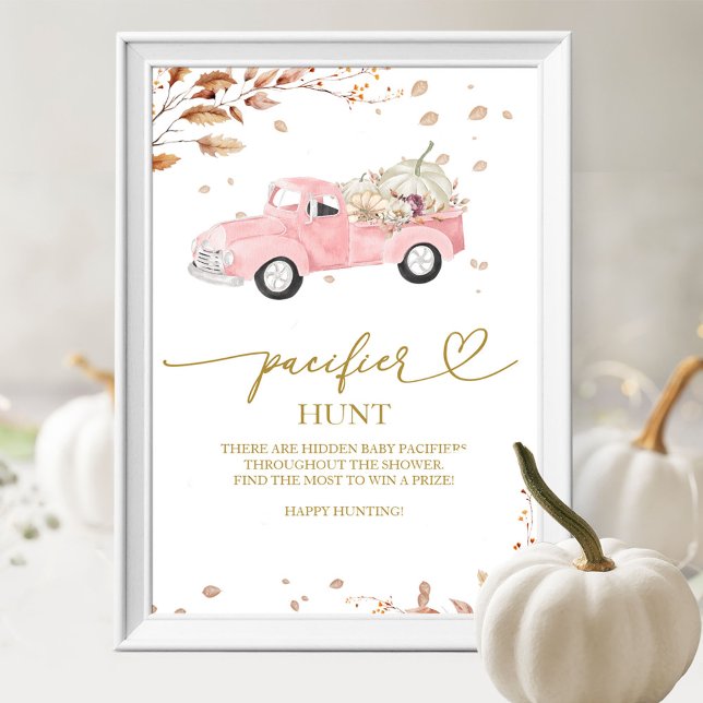 Pumpkin Fall Girl Baby Shower Nappar Hunt-tecken Poster (Skapare uppladdad)