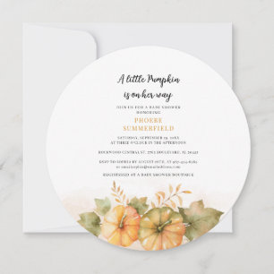 Pumpkin Fall Girls Baby Shower Rust Löv Inbjudningar