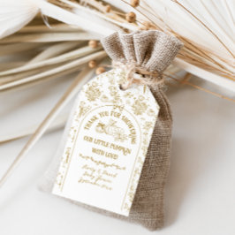 Pumpkin Fall Guld Whimsical Blommigt Baby Shower Presentetikett