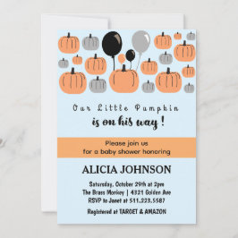 Pumpkin Fall Halloween babydusch Inbjudningar