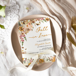 Pumpkin Fall i Kärlek Fall Blommigt Möhippa Inbjudningar