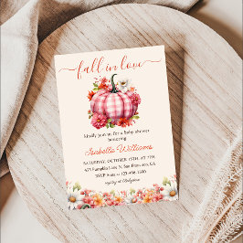 Pumpkin Fall in Kärlek Blommigt Baby Shower Inbjudningar