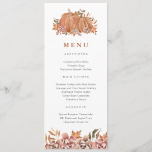 Pumpkin Fall Menu Meny