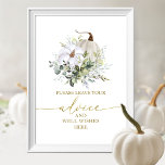 Pumpkin Fall Möhippa Advice Önskemål-tecken Poster<br><div class="desc">Fintvätt av vattenfärgsgrej faller på möhippan och väl på önskemål. Enkel att anpassa med din information. Kontakta mig via chatta om du har frågor om teckningen eller behöver anpassa den. OBS! Kontakta Zazzle Customer Care direkt https://help.zazzle.com/hc/en-us/articles/221463567-How-Do-I-Contact-Zazzle-Customer-Support- om du behöver hjälp med beställningar,  frakt,  produktinformation osv.</div>