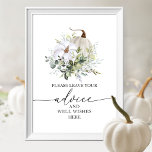 Pumpkin Fall Möhippa Advice Önskemål-tecken Poster<br><div class="desc">Fintvätt av vattenfärgsgrej faller på möhippan och väl på önskemål. Enkel att anpassa med din information. Kontakta mig via chatta om du har frågor om teckningen eller behöver anpassa den. OBS! Kontakta Zazzle Customer Care direkt https://help.zazzle.com/hc/en-us/articles/221463567-How-Do-I-Contact-Zazzle-Customer-Support- om du behöver hjälp med beställningar,  frakt,  produktinformation osv.</div>