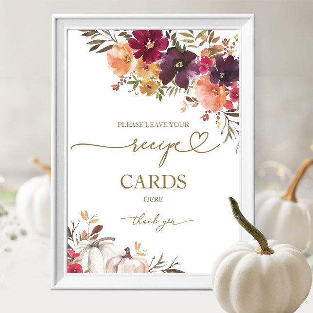 Pumpkin Fall Möhippa Recept Card-tecken Poster (Skapare uppladdad)