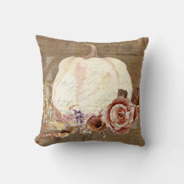 Pumpkin Fall Orange Blommigt Svampar Cottagecore Kudde