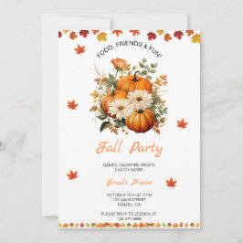 Pumpkin Fall Party Inbjudningar