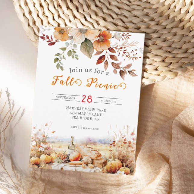 Pumpkin Fall Picnic-inbjudan Inbjudningar (Skapare uppladdad)