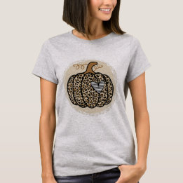 Pumpkin Fall Pumpkin Leopard Print Funny T Shirt
