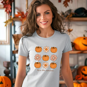 Pumpkin Fall Retro - eget namn - blomma T Shirt