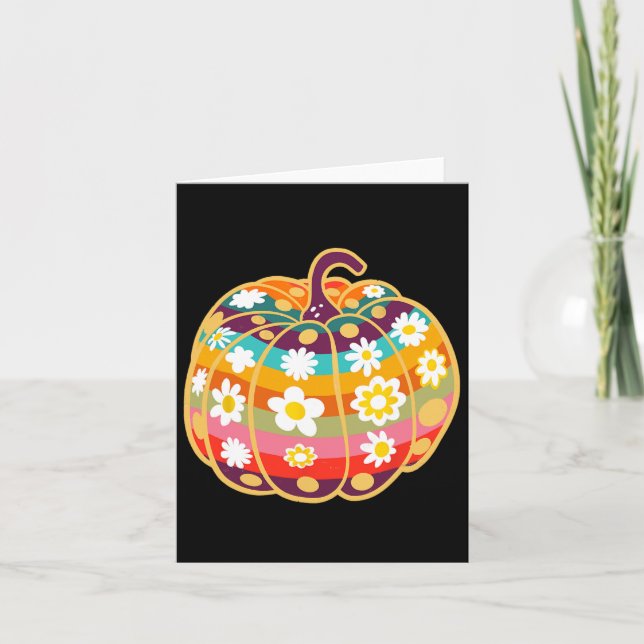 Pumpkin Fall Season Autumn Halloween Thanksgiving Kort (Framsida)