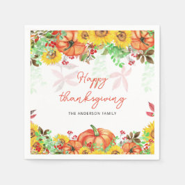 Pumpkin Fall Thanksgiving Napkins Pappersservett