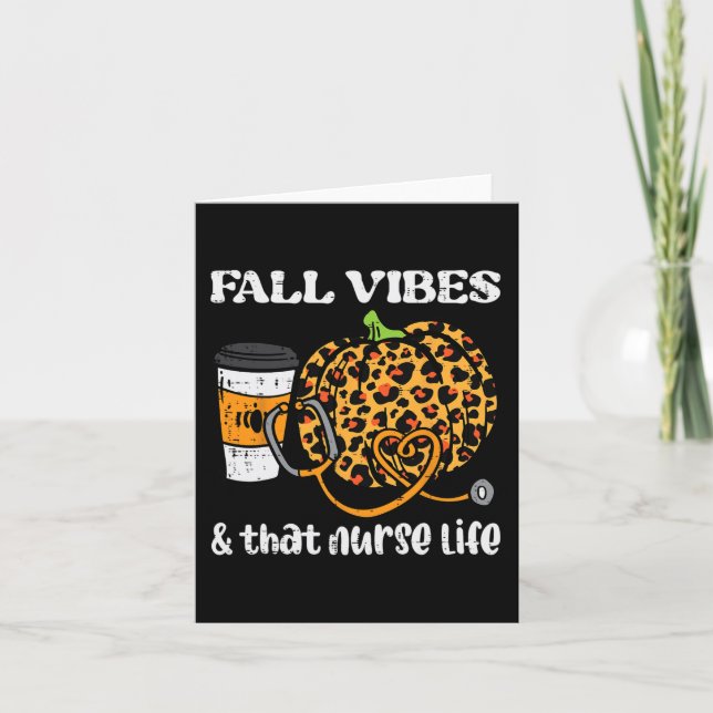 Pumpkin Fall Vibes Nurse Halloween Thanksgiving Sc Kort (Framsida)