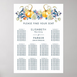 Pumpkin Fall Wedding Sittdiagram Poster