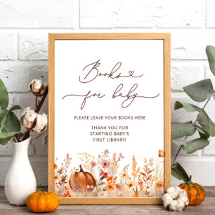 Pumpkin Fall Wildbloms Bokar för Baby Poster